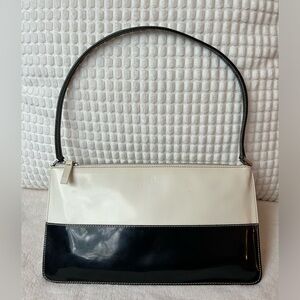Kate Spade Ivory and Black Patent Leather Evening Bag